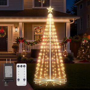 Christmas Cone Tree Light, 7.5ft 295 LED Light Show Christmas Tree with 8 Modes